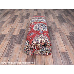 6'1"x8'10" Toreador Red With Chantilly Lace White, Soft And Shiny Wool, Hand Knotted, Denser Weave, Vegetable Dyes, Afghan Super Kazak With All Over Medallions, Oriental Rug FWR521328