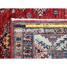 Load image into Gallery viewer, 6&#39;1&quot;x8&#39;10&quot; Toreador Red With Chantilly Lace White, Soft And Shiny Wool, Hand Knotted, Denser Weave, Vegetable Dyes, Afghan Super Kazak With All Over Medallions, Oriental Rug FWR521328