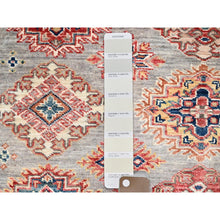 Load image into Gallery viewer, 4&#39;9&quot;x6&#39;7&quot; Bunny Gray, Hand Knotted Natural Dyes, Afghan Densely Woven Super Kazak With All Over Design, 100% Wool Oriental Rug FWR521352