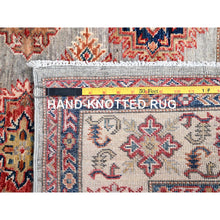 Load image into Gallery viewer, 4&#39;9&quot;x6&#39;7&quot; Bunny Gray, Hand Knotted Natural Dyes, Afghan Densely Woven Super Kazak With All Over Design, 100% Wool Oriental Rug FWR521352