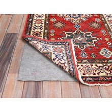 Load image into Gallery viewer, 2&#39;8&quot;x13&#39;4&quot; Heritage Red, Afghan Super Kazak, Geometric Medallions Design, Organic Dyes, Denser Weave, Hand Knotted, Soft And Shiny Wool,  Runner Oriental Rug FWR521484