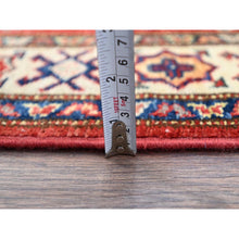 Load image into Gallery viewer, 2&#39;8&quot;x13&#39;4&quot; Heritage Red, Afghan Super Kazak, Geometric Medallions Design, Organic Dyes, Denser Weave, Hand Knotted, Soft And Shiny Wool,  Runner Oriental Rug FWR521484