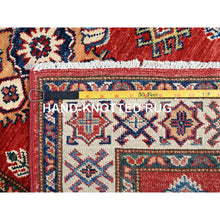Load image into Gallery viewer, 2&#39;8&quot;x13&#39;4&quot; Heritage Red, Afghan Super Kazak, Geometric Medallions Design, Organic Dyes, Denser Weave, Hand Knotted, Soft And Shiny Wool,  Runner Oriental Rug FWR521484