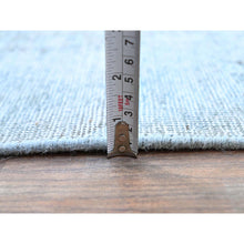Load image into Gallery viewer, 7&#39;1&quot;x9&#39;9&quot; Corydalis Blue, Hand Knotted Cropped Thin Old Persian Tabriz, Even Wear, Sides And Ends Professionally Secured, Cleaned, Sheared Low, Good Condition Velvety Wool Oriental Rug FWR521556
