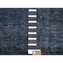 Load image into Gallery viewer, 6&#39;3&quot;x9&#39;3&quot; Vulcan Black, Hand Knotted Vintage Persian Tabriz, Shiny Wool, Distressed Look, Cropped Thin, Sheared Low, Evenly Worn Shabby Chic, Sides And Ends Professionally Secured, Oriental Rug FWR521562