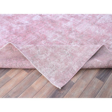 Load image into Gallery viewer, 9&#39;8&quot;x11&#39;10&quot; Taffy Pink, Old Persian Tabriz, Hand Knotted, Distressed Look, Cropped Thin, Pure Wool, Sides And Ends Professionally Secured And Cleaned, Worn Down Oriental Rug FWR521574