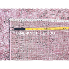 Load image into Gallery viewer, 9&#39;8&quot;x11&#39;10&quot; Taffy Pink, Old Persian Tabriz, Hand Knotted, Distressed Look, Cropped Thin, Pure Wool, Sides And Ends Professionally Secured And Cleaned, Worn Down Oriental Rug FWR521574