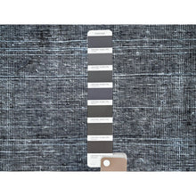 Load image into Gallery viewer, 9&#39;6&quot;x12&#39;4&quot; Asphalt Gray, Hand Knotted Sides And Ends Professionally Secured And Cleaned, Sheared Low, Vintage Persian Tabriz, Cropped Thin, Abrash Distressed Worn Wool Oriental Rug FWR521586