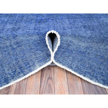 Load image into Gallery viewer, 10&#39;x12&#39;7&quot; Lyons Blue, Hand Knotted Vintage Persian Tabriz, Cleaned, Sides And Ends Professionally Secured, Overdyed Distressed, Sheared Low, Evenly Worn Natural Wool Oriental Rug FWR521598