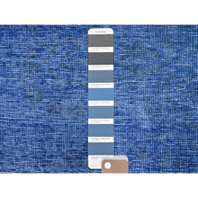 Load image into Gallery viewer, 10&#39;x12&#39;7&quot; Lyons Blue, Hand Knotted Vintage Persian Tabriz, Cleaned, Sides And Ends Professionally Secured, Overdyed Distressed, Sheared Low, Evenly Worn Natural Wool Oriental Rug FWR521598