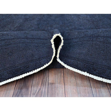 Load image into Gallery viewer, 6&#39;5&quot;x9&#39;5&quot; Onyx Black, Overdyed, Evenly Worn, Cropped Thin, Hand Knotted Sides And Ends Professionally Secured, Vintage Persian Tabriz, Sheared Low, Cleaned, Extra Soft Wool, Oriental Rug FWR521616