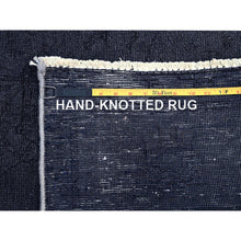 Load image into Gallery viewer, 6&#39;5&quot;x9&#39;5&quot; Onyx Black, Overdyed, Evenly Worn, Cropped Thin, Hand Knotted Sides And Ends Professionally Secured, Vintage Persian Tabriz, Sheared Low, Cleaned, Extra Soft Wool, Oriental Rug FWR521616