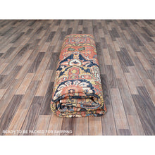 Load image into Gallery viewer, 9&#39;1&quot;x12&#39; Indian Red, Denser Weave Afghan Peshawar Serapi Heriz Design With Large Center Medallion, Vegetable Dyes, Soft And Shiny Wool, Hand Knotted, Oriental Rug FWR521682