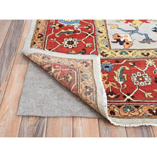 Load image into Gallery viewer, 8&#39;10&quot;x11&#39;8&quot; Murmur Gray, Pumpkin Colors, Organic Wool, Hand Knotted Afghan Peshawar Serapi Heriz All Over Design, Densely Woven and Vegetable Dyes, Oriental Rug FWR521688