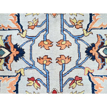 Load image into Gallery viewer, 8&#39;10&quot;x11&#39;8&quot; Murmur Gray, Pumpkin Colors, Organic Wool, Hand Knotted Afghan Peshawar Serapi Heriz All Over Design, Densely Woven and Vegetable Dyes, Oriental Rug FWR521688