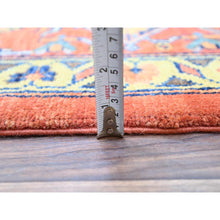 Load image into Gallery viewer, 9&#39;x11&#39;8&quot; Salmon Red With Navy Blue Corner Panels, Afghan Peshawar Hand Knotted Heriz Serapi With Large Center Medallion Design, Vegetable Dyes Pure Wool, Densely Woven, Oriental Rug FWR521694