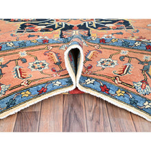 Load image into Gallery viewer, 9&#39;x11&#39;10&quot; Tea Rose Red, Hand Knotted, Denser Weave, Natural Dyes, All Wool, Afghan Peshawar Serapi Heriz with Central Motif, All Over Floral Design, Oriental Rug FWR521712