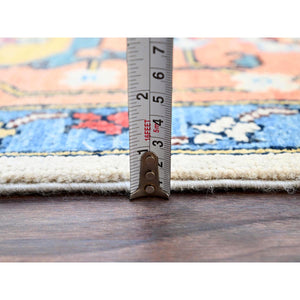 9'x11'10" Tea Rose Red, Hand Knotted, Denser Weave, Natural Dyes, All Wool, Afghan Peshawar Serapi Heriz with Central Motif, All Over Floral Design, Oriental Rug FWR521712