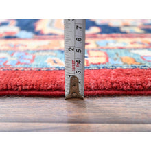 Load image into Gallery viewer, 12&#39;x17&#39;2&quot; Venetian Red, Delft Blue Border, Afghan Peshawar Serapi And Heriz Tribal Design, Hand Knotted, Soft Wool, Vegetable Dyes, Densely Woven Oriental Oversized Rug FWR521754