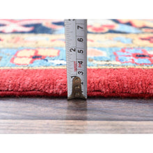 Load image into Gallery viewer, 12&#39;1&quot;x15&#39;9&quot; Deep Red, Natural Wool, Afghan Heriz Serapi Peshawar Geometric Design, Hand Knotted Denser Weave, Vegetable Dyes, Oversized Oriental Rug FWR521760