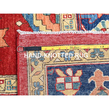 Load image into Gallery viewer, 9&#39;10&quot;x13&#39;1&quot; Ruby Red With Lapis Lazuli Blue, Afghan Peshawar Serapi Heriz With All Over Motifs Design, Vegetable Dyes, Hand Knotted Organic Wool, Denser Weave, Oriental Rug FWR521772