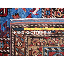 Load image into Gallery viewer, 8&#39;9&quot;x10&#39;5&quot; Lichen Blue, Multiple Borders, Compartmentation Design, Turkish Knot Geometric Pattern, Hand Knotted Small Animals And Birds Figurines, Shiny Wool, Oriental Rug FWR521862