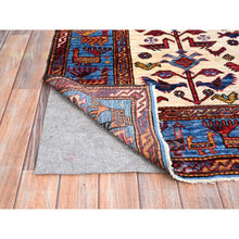 Load image into Gallery viewer, 6&#39;x7&#39;8&quot; Pepper White And Atlassian Blue Border, Shiny Wool, Turkish Knot With Small Birds Figurines, Hand Knotted Oriental Rug FWR521898