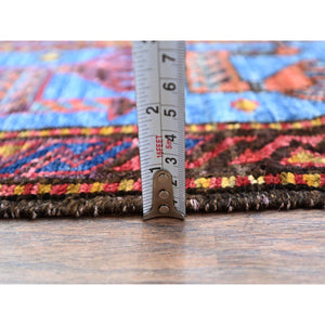 6'x7'8" Pepper White And Atlassian Blue Border, Shiny Wool, Turkish Knot With Small Birds Figurines, Hand Knotted Oriental Rug FWR521898