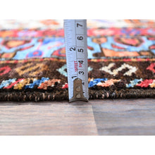 Load image into Gallery viewer, 3&#39;8&quot;x5&#39;4&quot; Swiss Coffee White With Quilt Blue Border, Hand Knotted Vibrant Wool, Turkish Knot With All Over Small Birds Figurines, Denser Weave Natural Dyes, Oriental Rug FWR521928