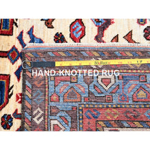 Load image into Gallery viewer, 3&#39;6&quot;x4&#39;8&quot; Barn Red, New Persian Mazlagan, Open Field Geometric Design, Pure Wool, Hand Knotted, Oriental Rug FWR524724