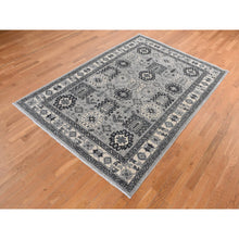 Load image into Gallery viewer, 6&#39;2&quot;x9&#39;2&quot; Medium Gray, Pure Wool, Hand Knotted, Peshawar With Karajeh Design, Oriental Rug FWR522006