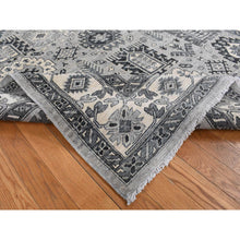 Load image into Gallery viewer, 6&#39;2&quot;x9&#39;2&quot; Medium Gray, Pure Wool, Hand Knotted, Peshawar With Karajeh Design, Oriental Rug FWR522006