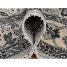Load image into Gallery viewer, 6&#39;2&quot;x9&#39;2&quot; Medium Gray, Pure Wool, Hand Knotted, Peshawar With Karajeh Design, Oriental Rug FWR522006