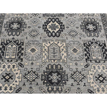 Load image into Gallery viewer, 6&#39;2&quot;x9&#39;2&quot; Medium Gray, Pure Wool, Hand Knotted, Peshawar With Karajeh Design, Oriental Rug FWR522006