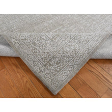 Load image into Gallery viewer, 5&#39;9&quot;x9&#39; Dorian Gray, Wool And Plant Based Silk, Fine Jacquard Hand Loomed, Tone On Tone, Oriental Rug FWR522018