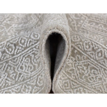 Load image into Gallery viewer, 5&#39;9&quot;x9&#39; Dorian Gray, Wool And Plant Based Silk, Fine Jacquard Hand Loomed, Tone On Tone, Oriental Rug FWR522018