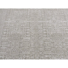 Load image into Gallery viewer, 5&#39;9&quot;x9&#39; Dorian Gray, Wool And Plant Based Silk, Fine Jacquard Hand Loomed, Tone On Tone, Oriental Rug FWR522018