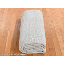 Load image into Gallery viewer, 5&#39;9&quot;x9&#39; Dorian Gray, Wool And Plant Based Silk, Fine Jacquard Hand Loomed, Tone On Tone, Oriental Rug FWR522018