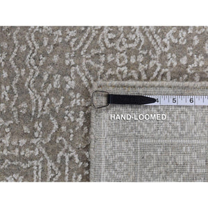 5'9"x9' Dorian Gray, Wool And Plant Based Silk, Fine Jacquard Hand Loomed, Tone On Tone, Oriental Rug FWR522018