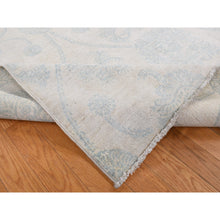 Load image into Gallery viewer, 8&#39;x10&#39;1&quot; Rose White, Tone On Tone, Soft Colors, Peshawar With Oushak Damask Borderless Scroll Design, Pure Wool, Hand Knotted, Oriental Rug FWR522054