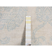 Load image into Gallery viewer, 8&#39;x10&#39;1&quot; Rose White, Tone On Tone, Soft Colors, Peshawar With Oushak Damask Borderless Scroll Design, Pure Wool, Hand Knotted, Oriental Rug FWR522054