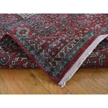 Load image into Gallery viewer, 6&#39;1&quot;x9&#39; Vermilion Red, Vintage Look Mamluk, Zero Pile, Shaved Down, Worn And Distressed Wool, Hand Knotted, Oriental Rug FWR522072