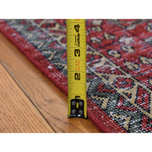 Load image into Gallery viewer, 6&#39;1&quot;x9&#39; Vermilion Red, Vintage Look Mamluk, Zero Pile, Shaved Down, Worn And Distressed Wool, Hand Knotted, Oriental Rug FWR522072