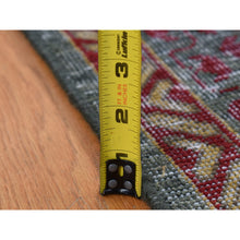 Load image into Gallery viewer, 6&#39;x9&#39; Feldgrau Green, Vintage Look Mamluk, Zero Pile, Shaved Low, Worn Wool, Hand Knotted, Oriental Rug FWR522090