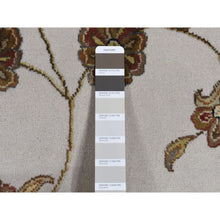 Load image into Gallery viewer, 6&#39;x9&#39;2&quot; Timberwolf Gray, Open And Large Leaf And Flower Rajasthan Design, On Clearance, No Border, Wool And Silk, Hand Knotted, Oriental Rug FWR522102