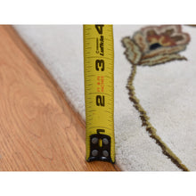 Load image into Gallery viewer, 6&#39;x9&#39;2&quot; Timberwolf Gray, Open And Large Leaf And Flower Rajasthan Design, On Clearance, No Border, Wool And Silk, Hand Knotted, Oriental Rug FWR522102