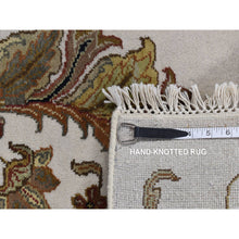 Load image into Gallery viewer, 6&#39;x9&#39;2&quot; Timberwolf Gray, Open And Large Leaf And Flower Rajasthan Design, On Clearance, No Border, Wool And Silk, Hand Knotted, Oriental Rug FWR522102