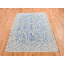 Load image into Gallery viewer, 5&#39;10&quot;x8&#39;9&quot; Ruddy Blue, Hand Loomed, Broken Pomegranate Design, Tone On Tone, Oriental Rug FWR522114