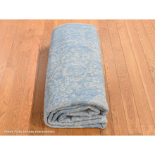 Load image into Gallery viewer, 7&#39;10&quot;x9&#39;9&quot; Alaskan Blue, Hand Loomed, Erased Broken Pomegranate Design, Pure Wool, Oriental Rug FWR522132