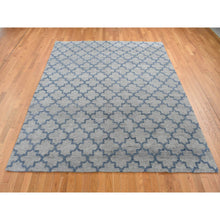 Load image into Gallery viewer, 8&#39;1&quot;x9&#39;9&quot; Cloud Gray, On Clearance, Hand Knotted, Moroccan Berber Criss Cross Design, Thick And Plush, Pure Wool, Oriental Rug FWR522150
